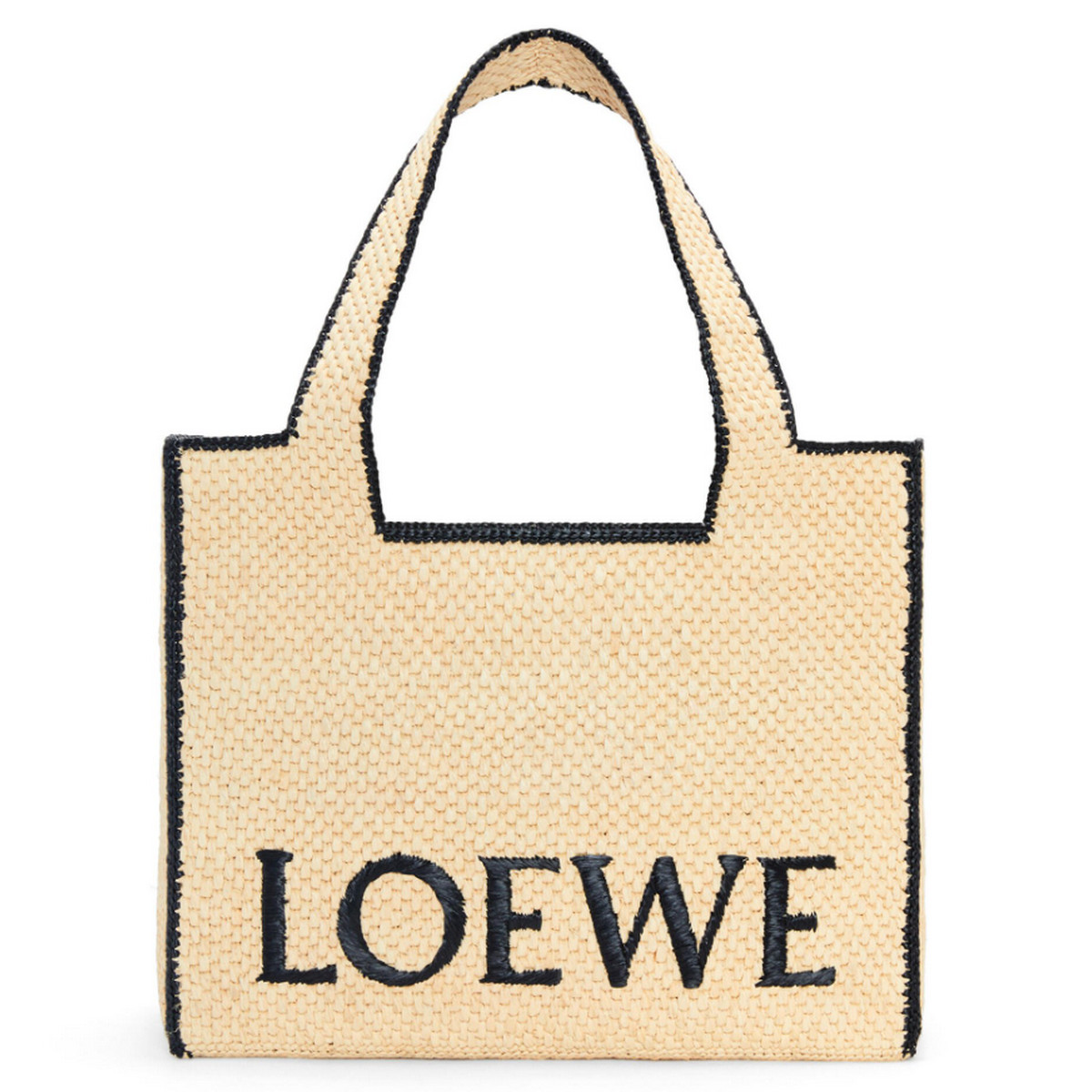 Large LOEWE Font Tote in raffia
