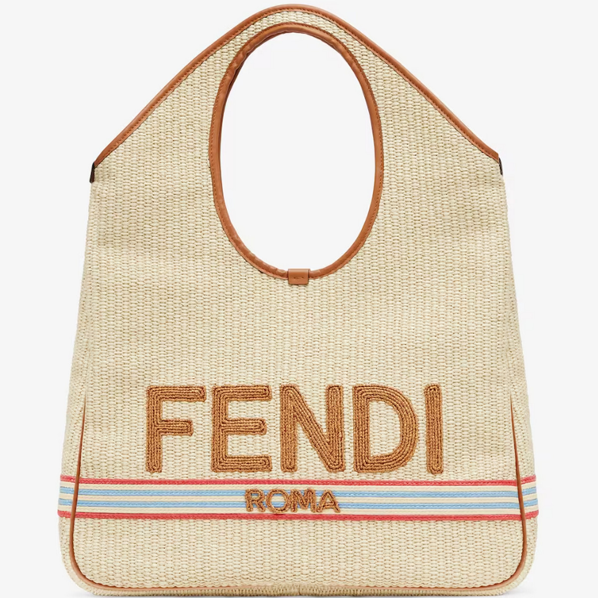 Shopper in natural straw Fendi