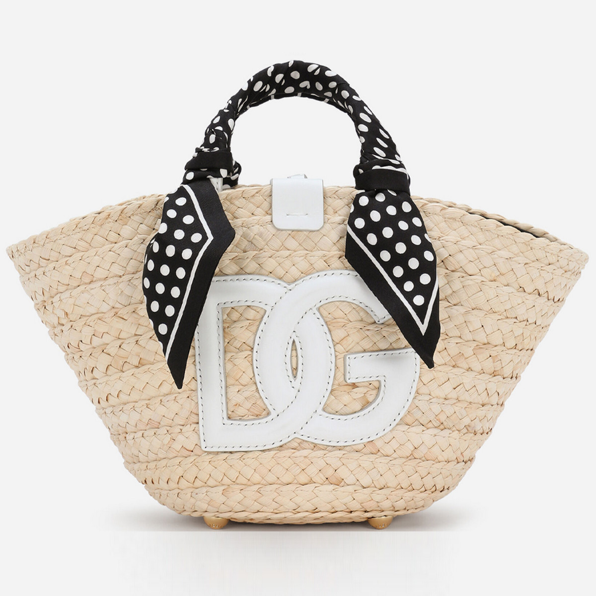 Small straw Kendra bag with DG logo